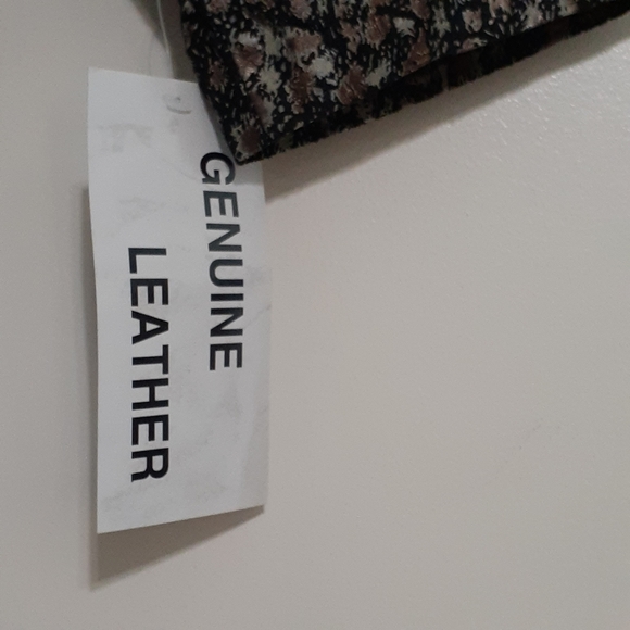 Jessica London Rose Gold Leopard Leather Jacket 16W NWT - Picture 5 of 10